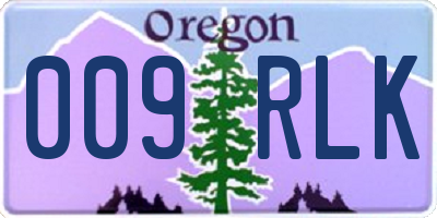 OR license plate 009RLK