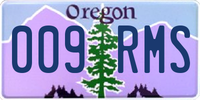 OR license plate 009RMS