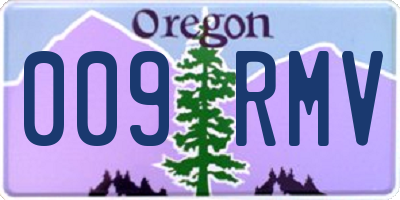 OR license plate 009RMV