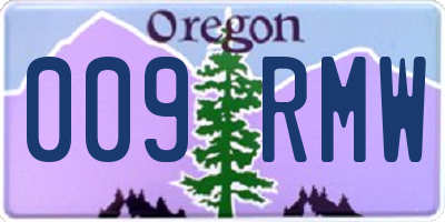 OR license plate 009RMW