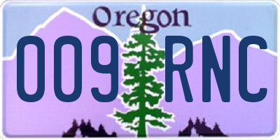 OR license plate 009RNC