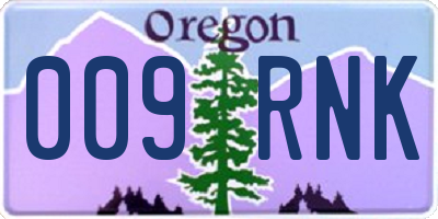 OR license plate 009RNK