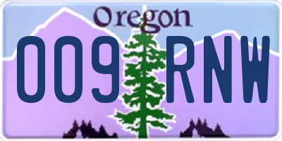 OR license plate 009RNW