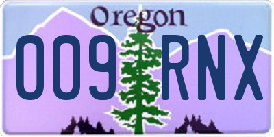 OR license plate 009RNX