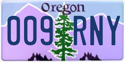 OR license plate 009RNY