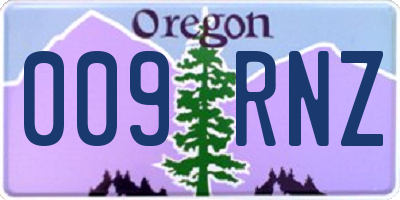 OR license plate 009RNZ
