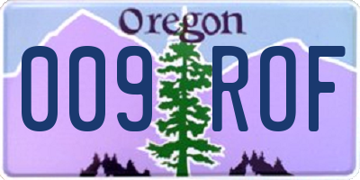 OR license plate 009ROF