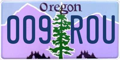 OR license plate 009ROU