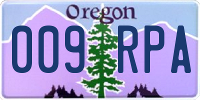 OR license plate 009RPA