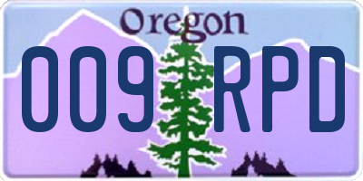 OR license plate 009RPD
