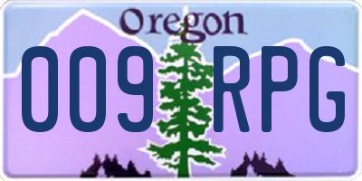 OR license plate 009RPG