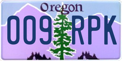OR license plate 009RPK