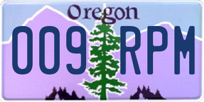 OR license plate 009RPM