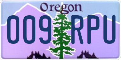 OR license plate 009RPU