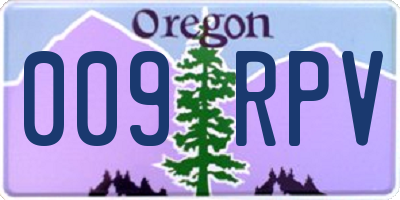 OR license plate 009RPV