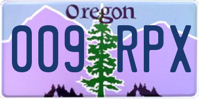 OR license plate 009RPX