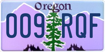 OR license plate 009RQF
