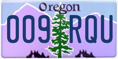 OR license plate 009RQU
