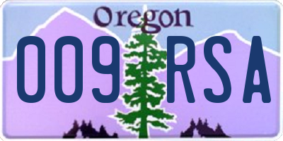 OR license plate 009RSA