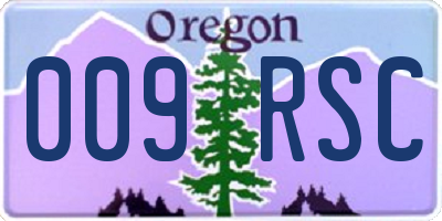OR license plate 009RSC