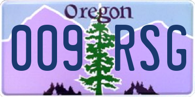 OR license plate 009RSG