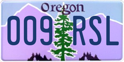 OR license plate 009RSL