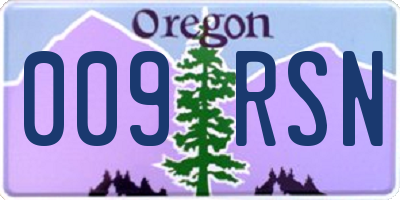 OR license plate 009RSN