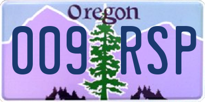 OR license plate 009RSP