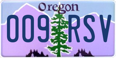 OR license plate 009RSV