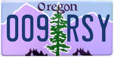 OR license plate 009RSY
