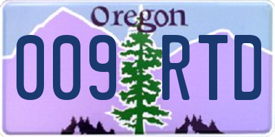 OR license plate 009RTD