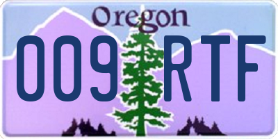 OR license plate 009RTF