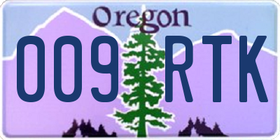 OR license plate 009RTK
