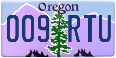 OR license plate 009RTU