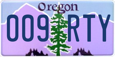 OR license plate 009RTY