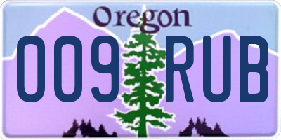 OR license plate 009RUB