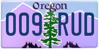 OR license plate 009RUD