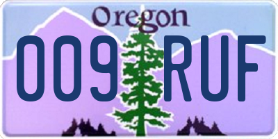 OR license plate 009RUF