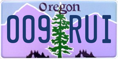 OR license plate 009RUI