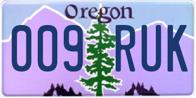 OR license plate 009RUK