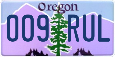 OR license plate 009RUL