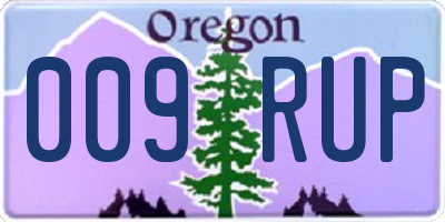 OR license plate 009RUP