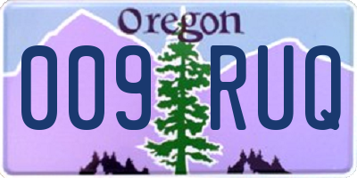 OR license plate 009RUQ