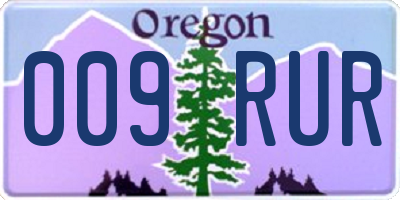 OR license plate 009RUR