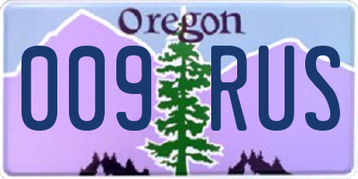 OR license plate 009RUS