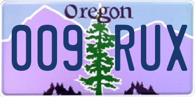 OR license plate 009RUX