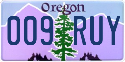 OR license plate 009RUY