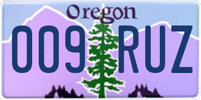 OR license plate 009RUZ