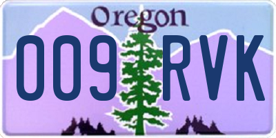 OR license plate 009RVK