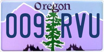 OR license plate 009RVU